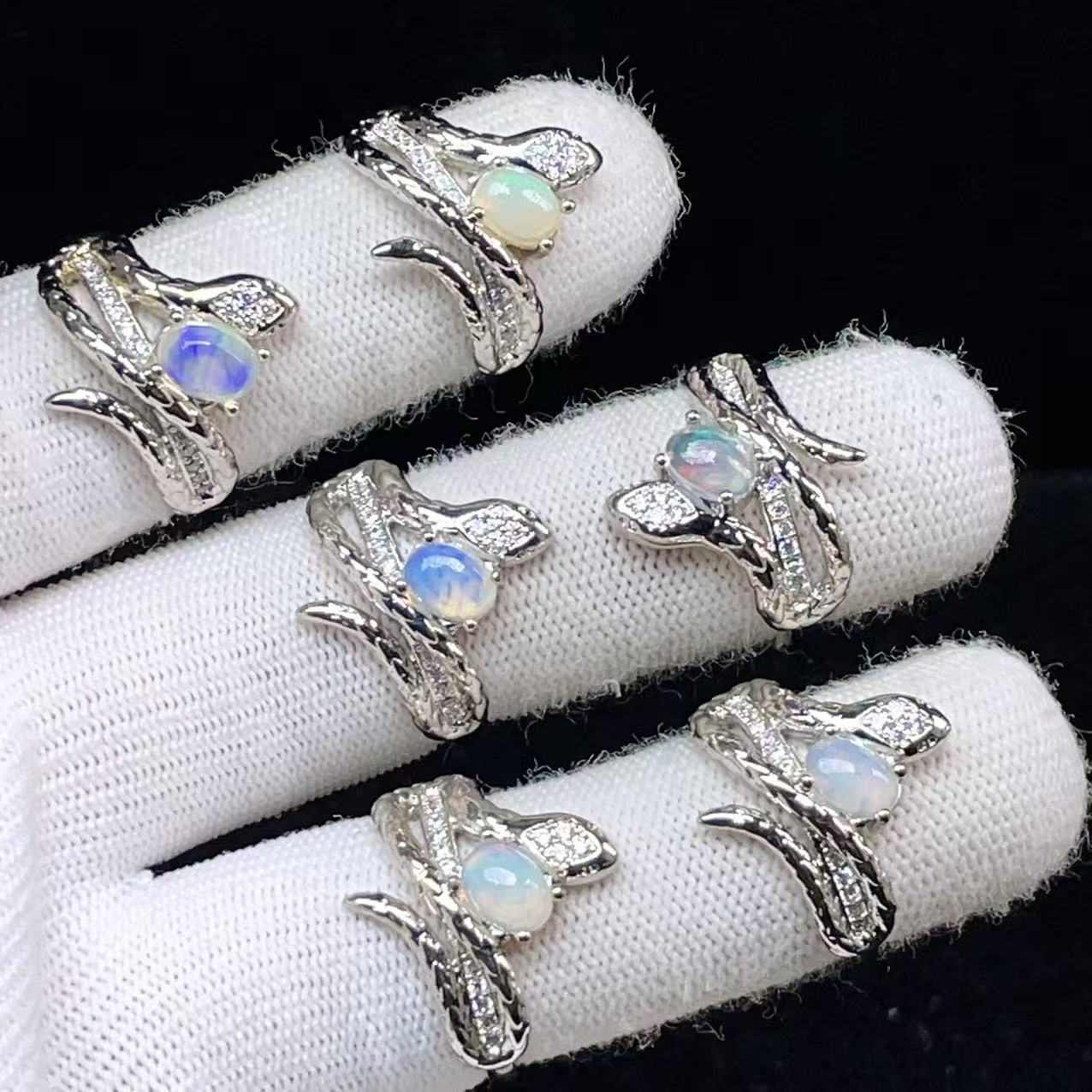 PROME 天然石 特別仕様品・限定品・再入荷不可・プレシャスオパール・白銅指輪・フリーサイズ・P7772