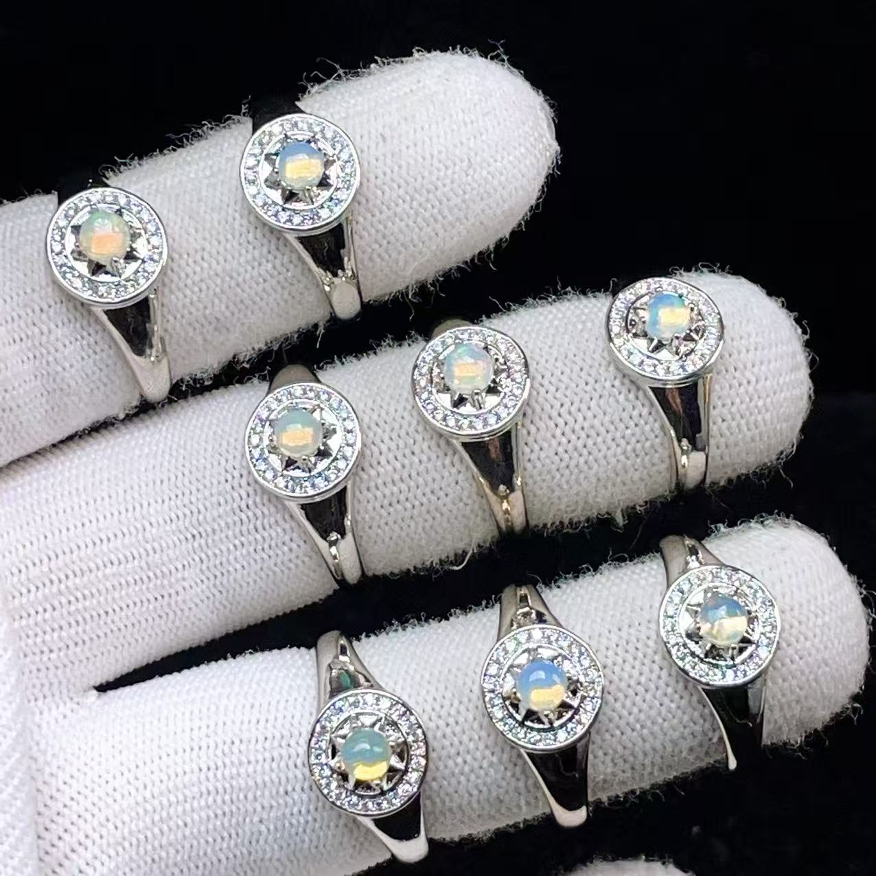 PROME 天然石 特別仕様品・限定品・再入荷不可・プレシャスオパール・白銅指輪・フリーサイズ・P7835