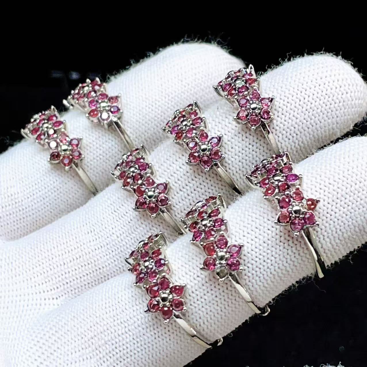 PROME 天然石 特別仕様品・限定品・再入荷不可・ロードライトガーネット・白銅指輪・フリーサイズ・P10544 関連画像1