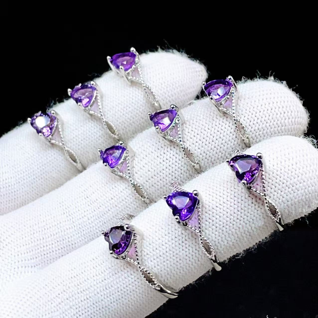 PROME 天然石 特別仕様品・限定品・再入荷不可・アメジスト・白銅指輪・フリーサイズ ・P10660 関連画像1