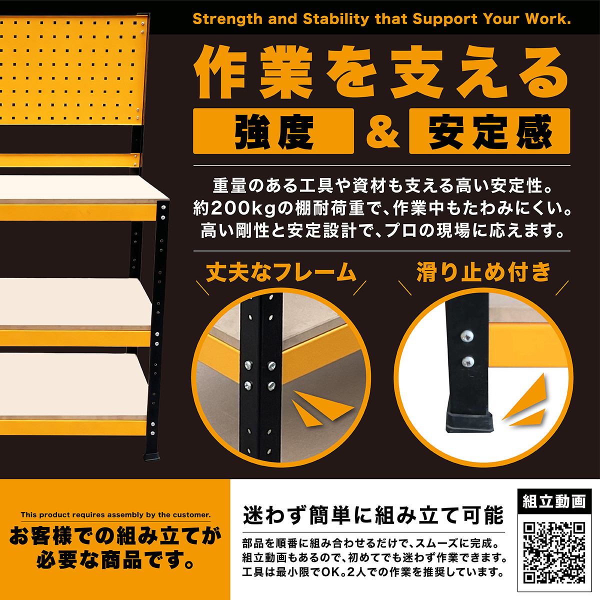 プロ仕様 ワークベンチ 棚耐荷重200kg W1000×H1500×D500 | 自動車整備 
