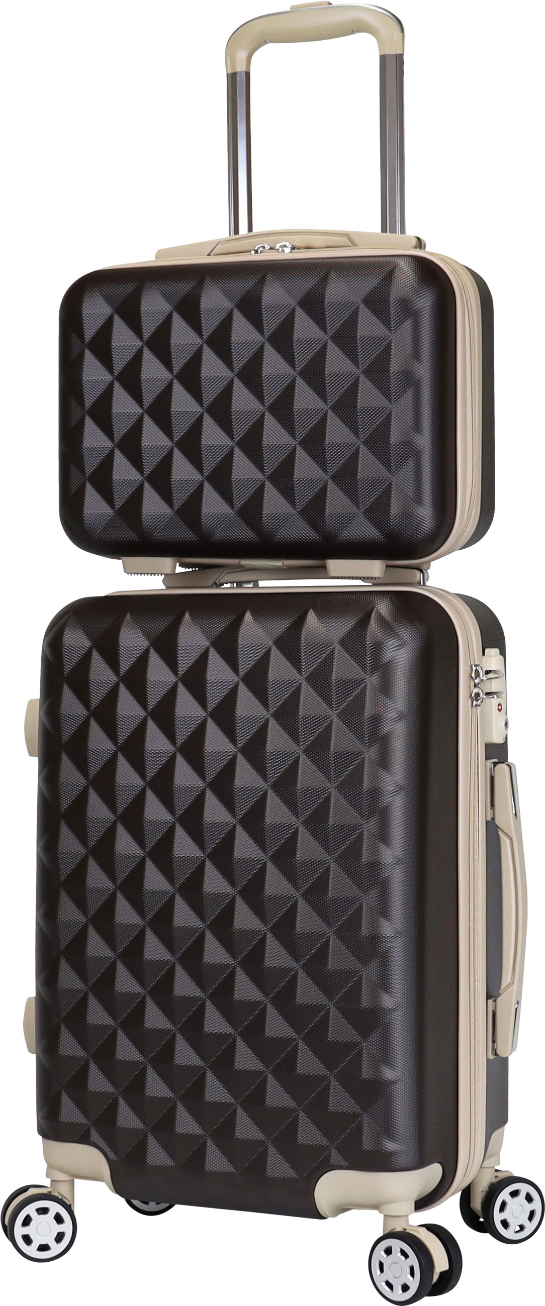 信用 スーツケース おすすめ 機内持ち込み キャリーバック basilo-012 ミニトランクセット 小型 おしゃれ TSA SSサイズ キルト風  かわいい キャリーケース 軽量 スーツケース、キャリーバッグ