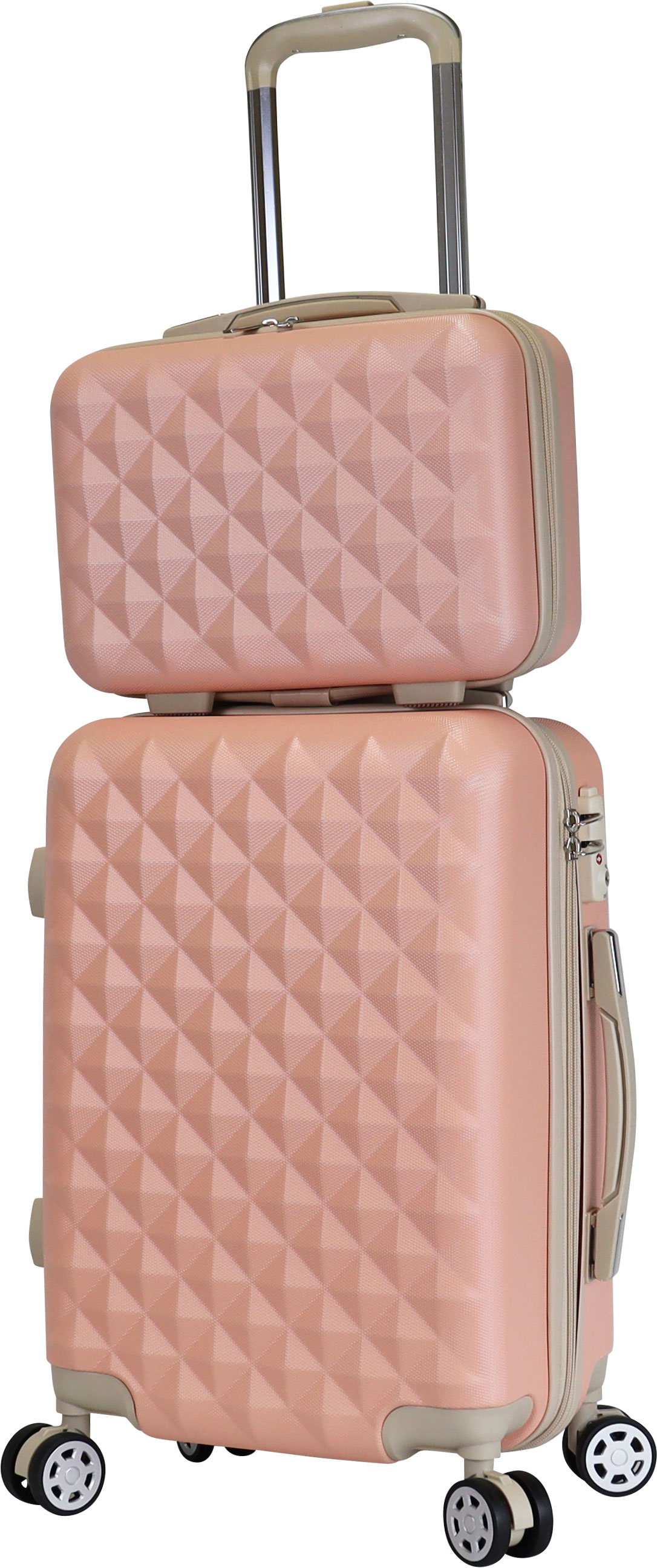 信用 スーツケース おすすめ 機内持ち込み キャリーバック basilo-012 ミニトランクセット 小型 おしゃれ TSA SSサイズ キルト風  かわいい キャリーケース 軽量 スーツケース、キャリーバッグ