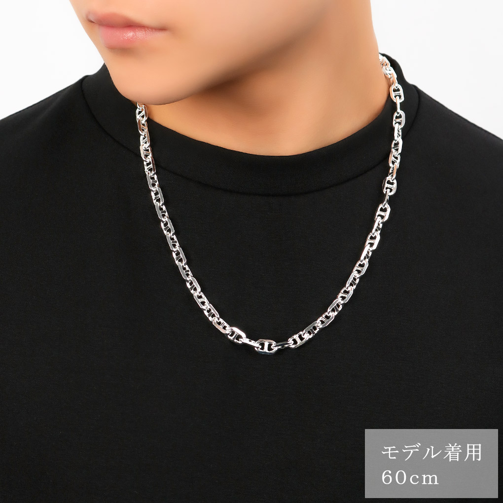 アンカーチェーン 幅約7.5mm 60cm シルバー925 シルバーチェーン チェーンネックレス ネックレス チェーン シルバー 極太 アンカーネックレス 爆買の画像