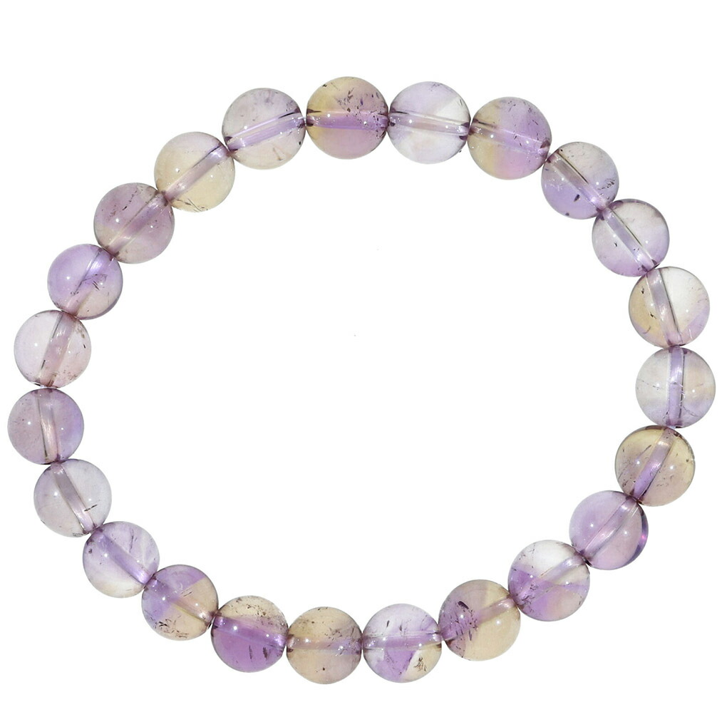 アメトリン 高品質 ブレスレット 8mm 17.5cm メンズ M レディース L