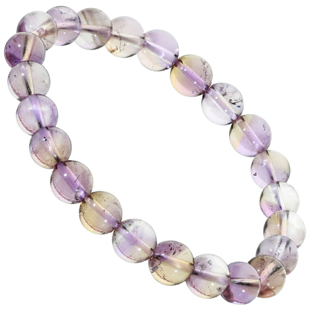 アメトリン 高品質 ブレスレット 8mm 17.5cm メンズ M レディース L