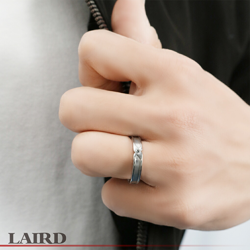 ペアリング ステンレス ダイヤモンド レアド 金属アレルギー対応 LAIRD レアド 天然 ダイヤモンド サンド クロスライン