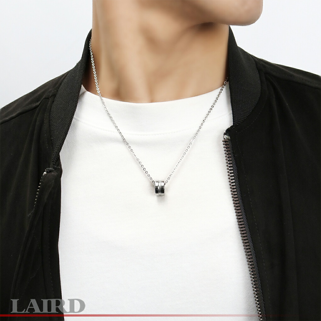 LAIRD レアド 天然 ブラックダイヤモンド リング ステンレス メンズネックレス 金属アレルギーフリー ネックレス ペンダント アクセサリー シンプル｜ginnokura｜03