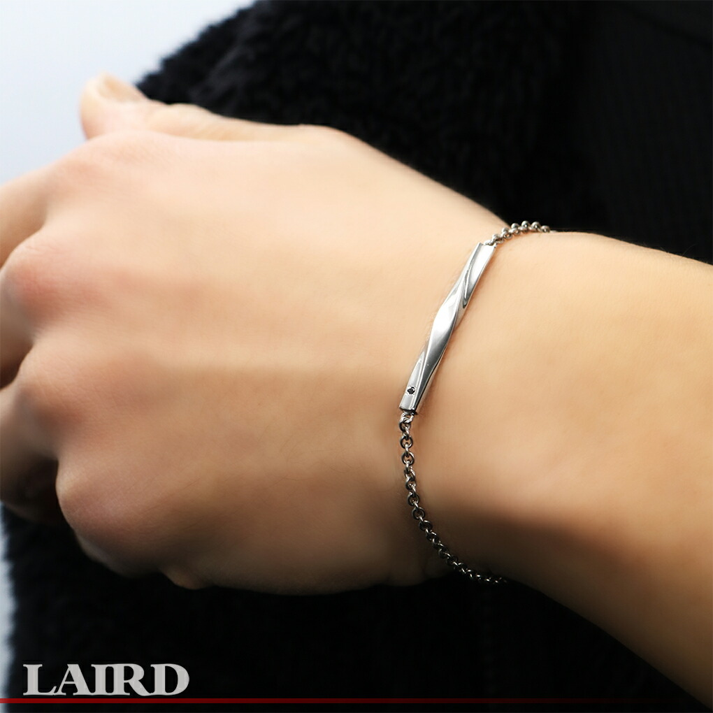 LAIRD レアド 天然 ダイヤモンド ツイスト プレート ステンレス ペアブレスレット 金属アレルギーフリー ペア ブレスレット ブレス 腕輪 アクセサリー |  | 02