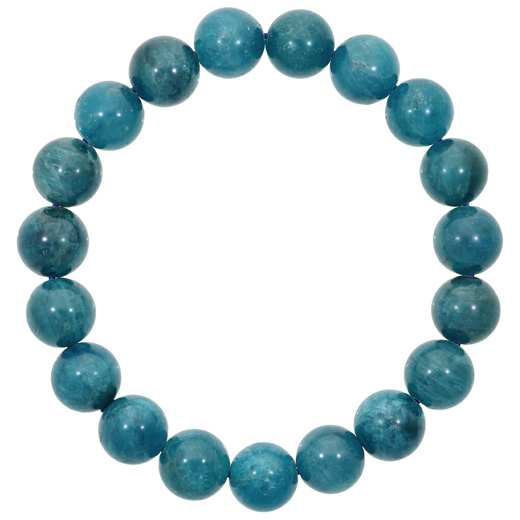 ブルーアパタイト ブレスレット 10.2mm 19cm メンズ L レディース LL  