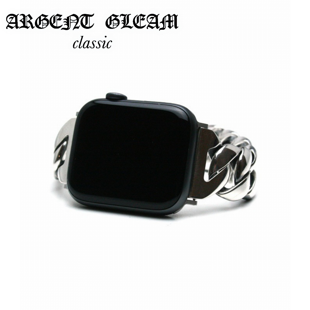 ArgentGleam Classic ȥ꡼९饷å С925 ֥쥹å APPLE WATCH CHAIN BAND Curving Chain AB-487 ֥ ARGENT