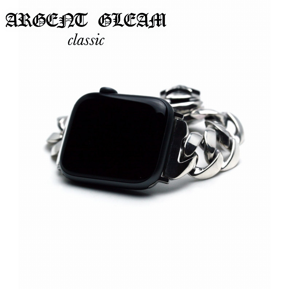 ArgentGleam Classic ȥ꡼९饷å С925 ֥쥹å APPLE WATCH CHAIN BAND CLIP 49mm 45mm 44mm 42mm AGB-181 ֥