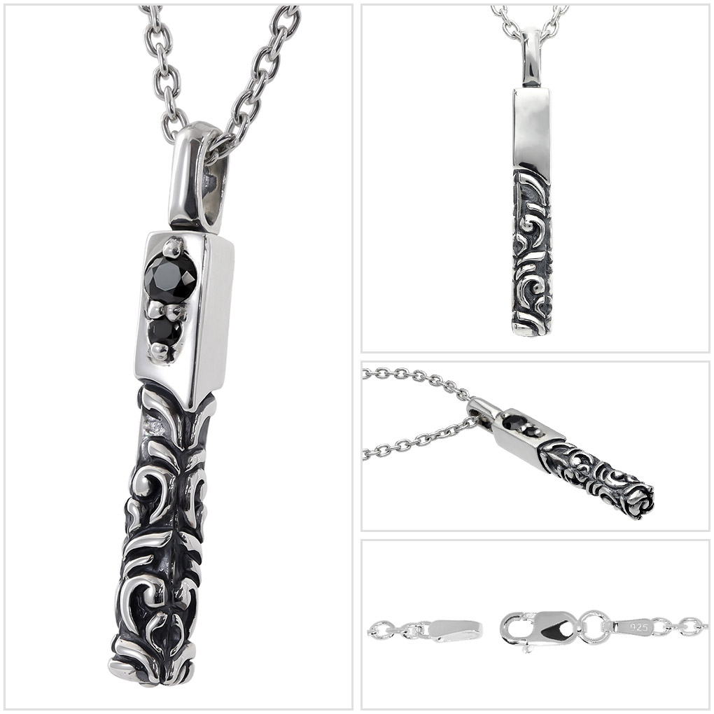 アトリエ縁 ラヴドスケレス ピクノス トップ ブラックジルコニア ネックレス ペンダント シルバー ペンダントトップ ペンダントチャーム Atelier-en- 爆買の画像