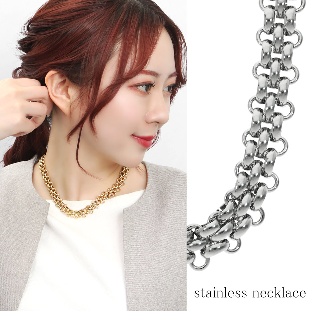 選べる2カラー ステンレス チェーンネックレス ステンレスチェーン ネックレス チェーン シルバー ゴールド K18 18金 金属アレルギーフリー 爆買