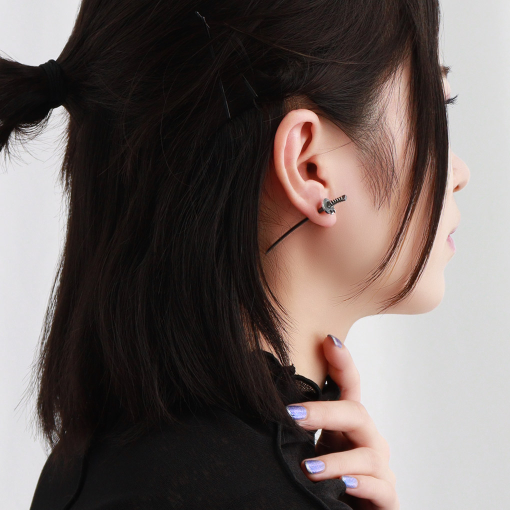 仁 ZIN 日本刀 ボディピアス 10G 1P 片耳用 シルバー 925 ピアス 刀 刃