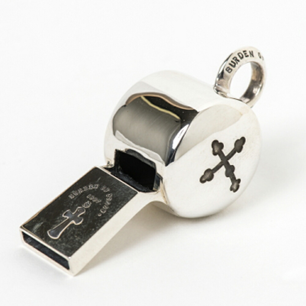 BURDEN OF PROOF クロス スタンプ ホイッスル ペンダントトップ チェーンなし ペンダント トップ ヘッド シルバー 925 笛 警笛 メンズ レディース 爆買の画像