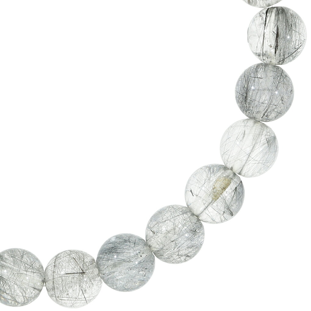 ブラックルチルクォーツ ブレスレット 8.2mm 17.5cm メンズ M