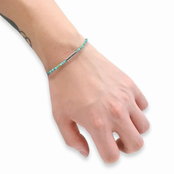 PUERTA DEL SOL カラー ストーン ブレスレット シルバー950 ユニセックス シルバーアクセサリー 銀 SV950 ブリタニアシルバー シルバーブレスレット 爆買の画像
