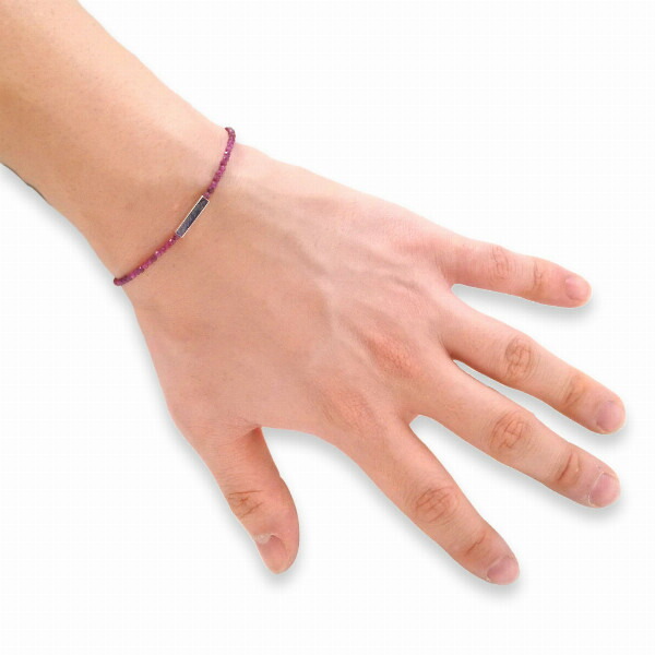 PUERTA DEL SOL カラー ストーン ブレスレット シルバー950 ユニセックス シルバーアクセサリー 銀 SV950 ブリタニアシルバー シルバーブレスレット 爆買の画像