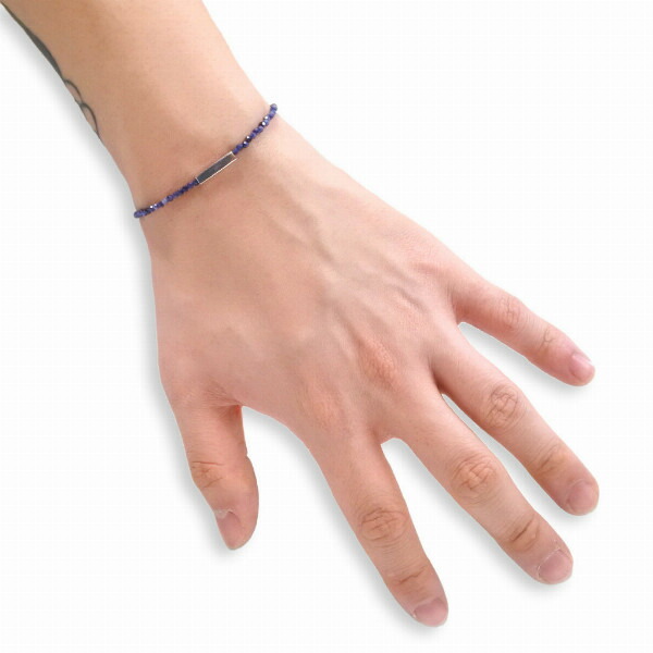 PUERTA DEL SOL カラー ストーン ブレスレット シルバー950 ユニセックス シルバーアクセサリー 銀 SV950 ブリタニアシルバー シルバーブレスレット 爆買の画像