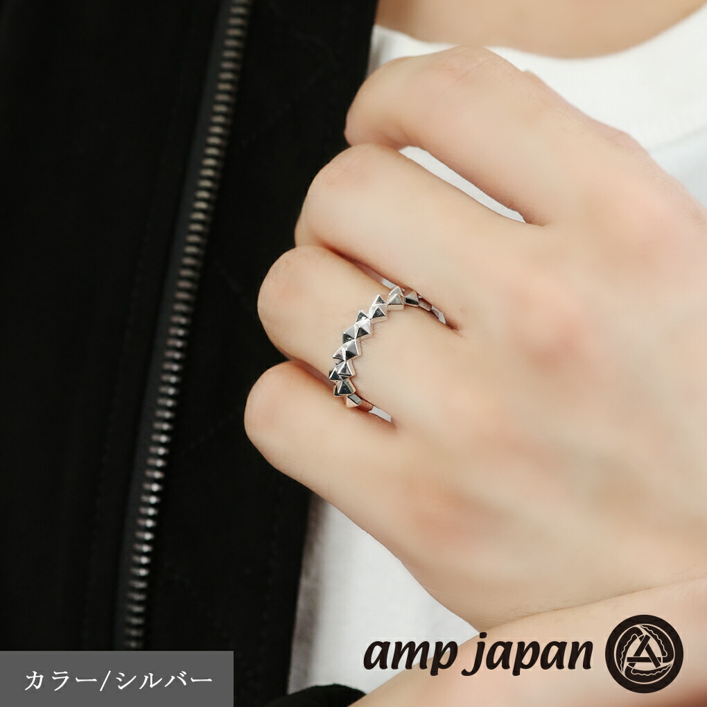 amp japan（アンプジャパン） HYJK-217 スクエア スパイク リング 指輪
