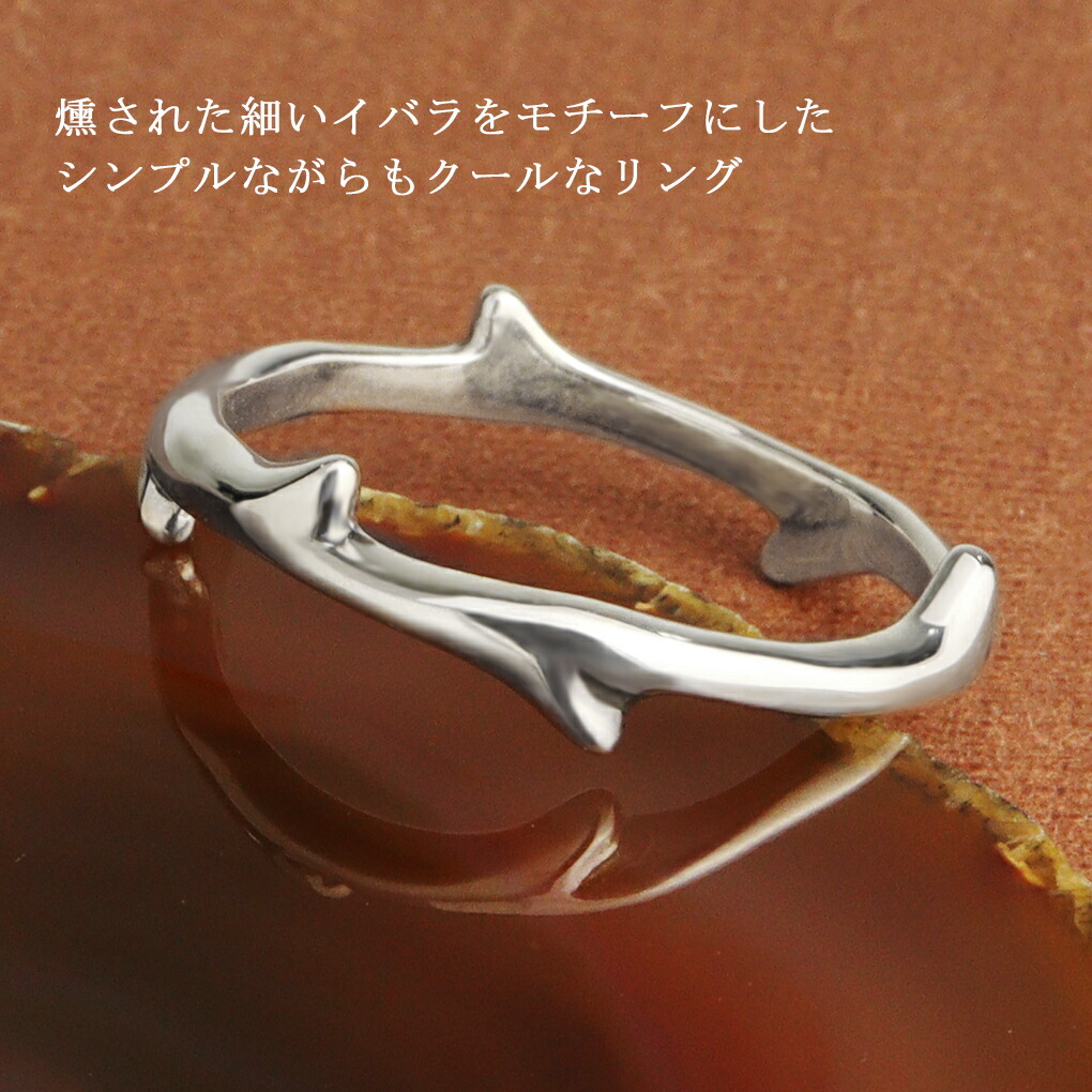 amp japan アンプジャパン NOAJ-240 茨 シルバー リング 指輪 17号 メンズリング いばら 植物 シンプル 細身 細め シルバーリング メンズ 男性 彼氏 爆買の画像