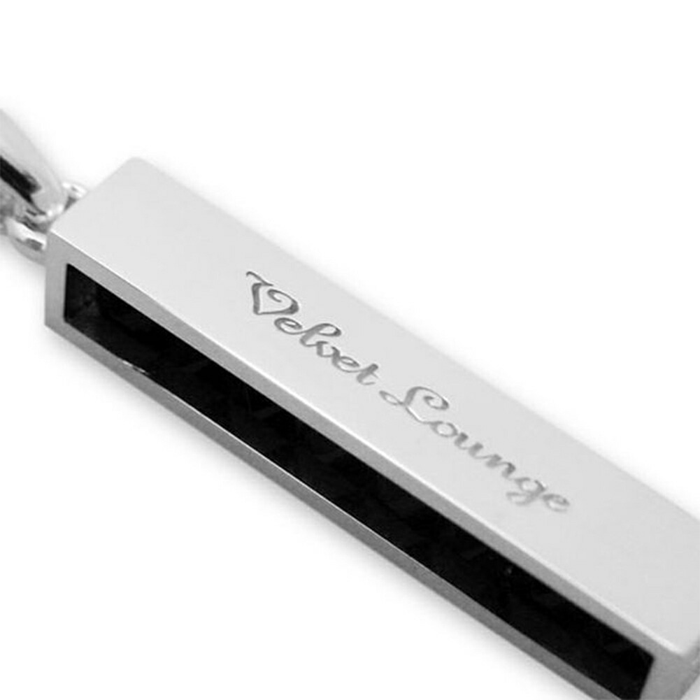 Velvet Lounge スタッド クラブ ペンダント ネックレス チェーン付き シルバー 925 スティック バー 棒 オニキス シンプル ブラック 黒 天然石 メンズ 爆買の画像