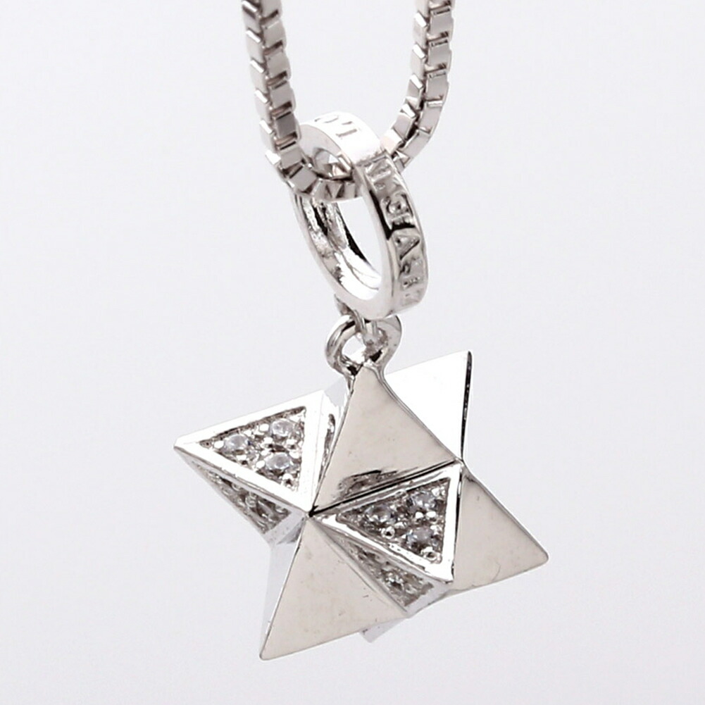 Velvet Lounge Delta Star デルタ スター ペンダント ホワイト ネックレス チェーン付き シルバー 925 星 立体 シンプル メンズ レディース 男性 女性 爆買の画像
