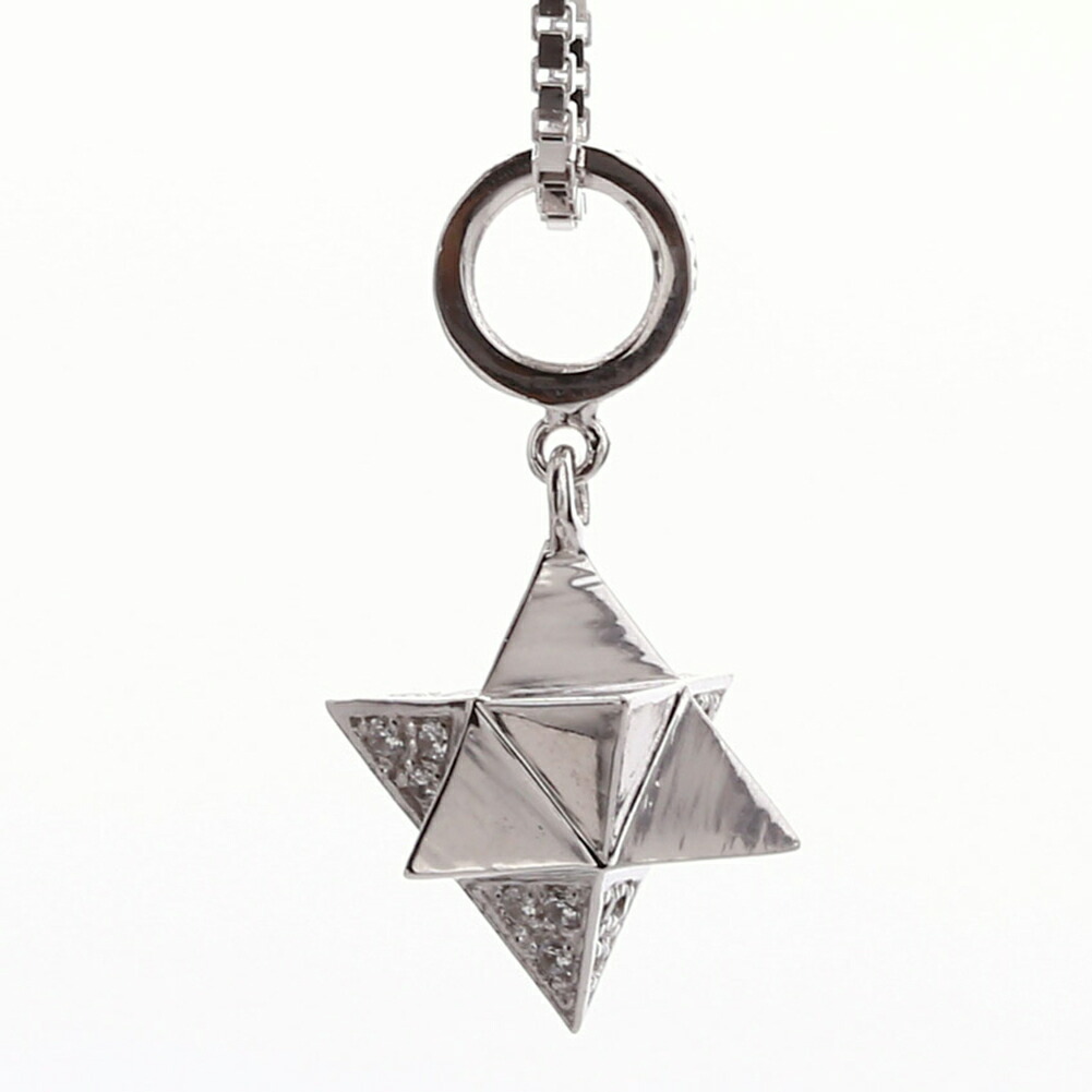 Velvet Lounge Delta Star デルタ スター ペンダント ホワイト ネックレス チェーン付き シルバー 925 星 立体 シンプル メンズ レディース 男性 女性 爆買の画像