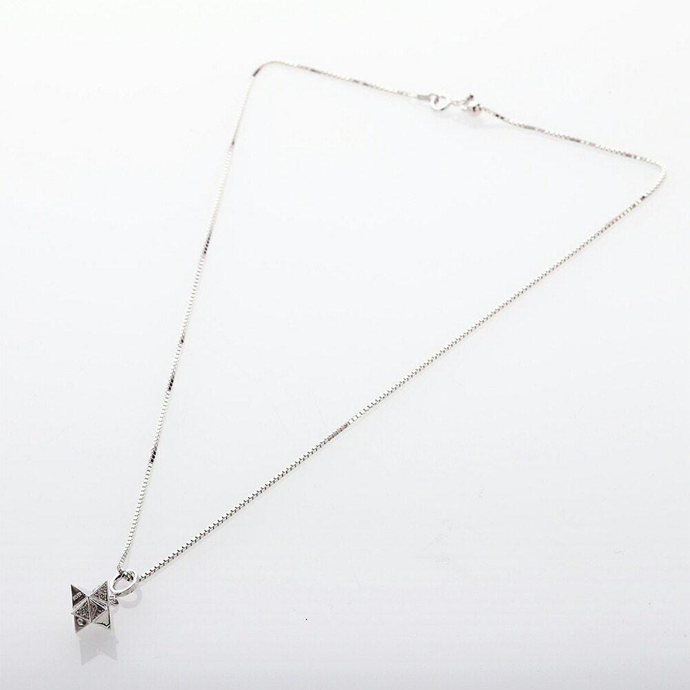 Velvet Lounge Delta Star デルタ スター ペンダント ホワイト ネックレス チェーン付き シルバー 925 星 立体 シンプル メンズ レディース 男性 女性 爆買の画像