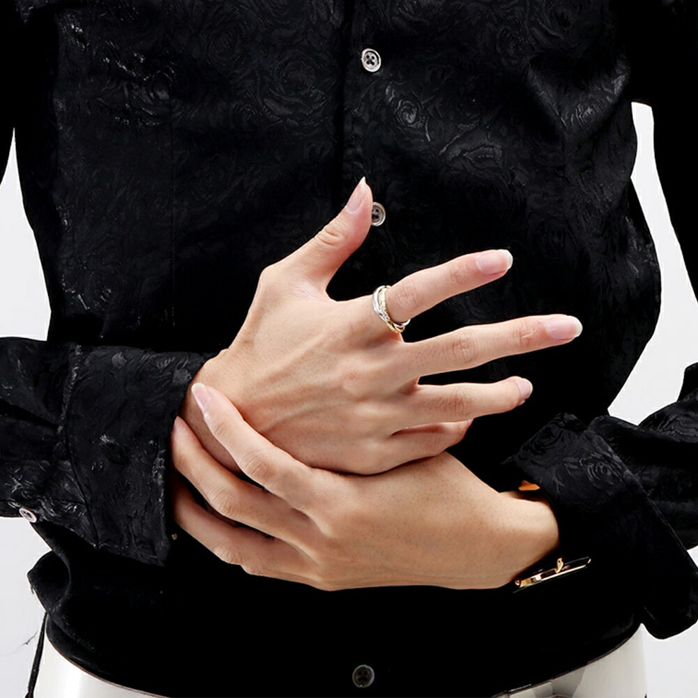 Velvet Lounge Intersect インターセクト リング ホワイト × ゴールド キュービックジルコニア 指輪 5〜23号 シルバー 925 2連 二連 シンプル 爆買の画像