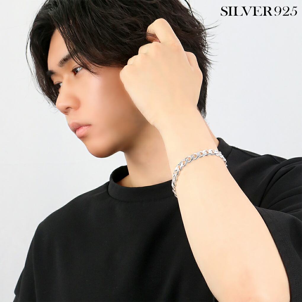 シルバー 喜平 チェーン ブレスレット 21cm 幅9.2mm 6面カット きへい 喜平チェーン きへいチェーン チェーンブレスレット 定番 シンプル 爆買の画像