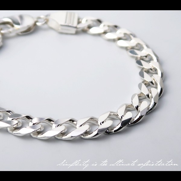 喜平 ブレスレット メンズ シルバー キヘイチェーン シンプル 7.8mm幅