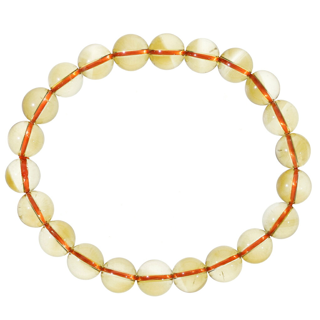 シトリン ブレスレット 8.5mm 17.5cm メンズ M レディース L