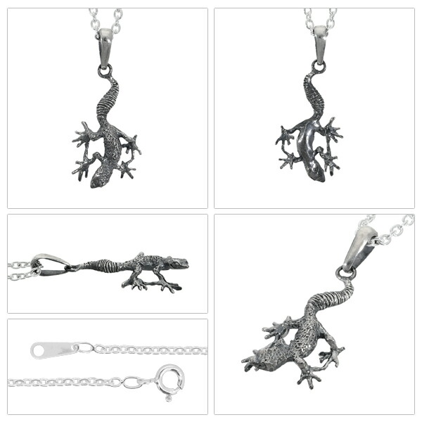 Cold I's レオパードゲッコー ペンダントトップ ネックレス シルバー