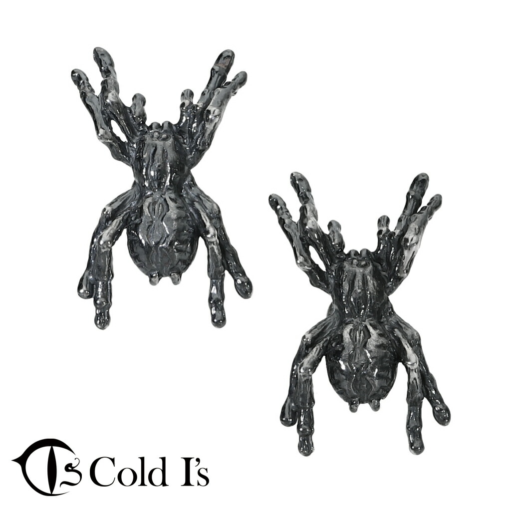 Cold I's ツリースパイダー タランチュラ ピアス 2P 両耳用 シルバー 925 クモ 蜘蛛 スパイダー 虫 リアル 生き物 シルバーピアス スタッドピアス｜ginnokura