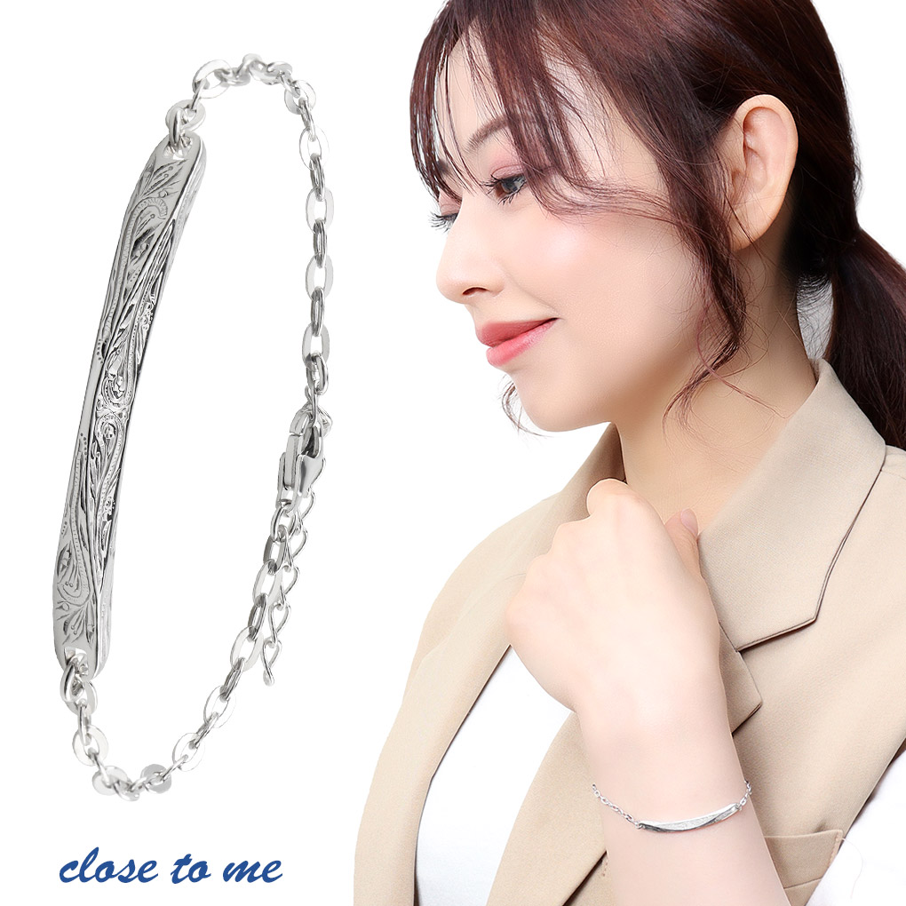 Yahoo! Yahoo!ショッピング(ヤフー ショッピング)close to me ハワイアン プレート ブレスレット シルバー ハワイアンジュエリー ヘリテージ スクロール 柄 模様 パターン スティック バー