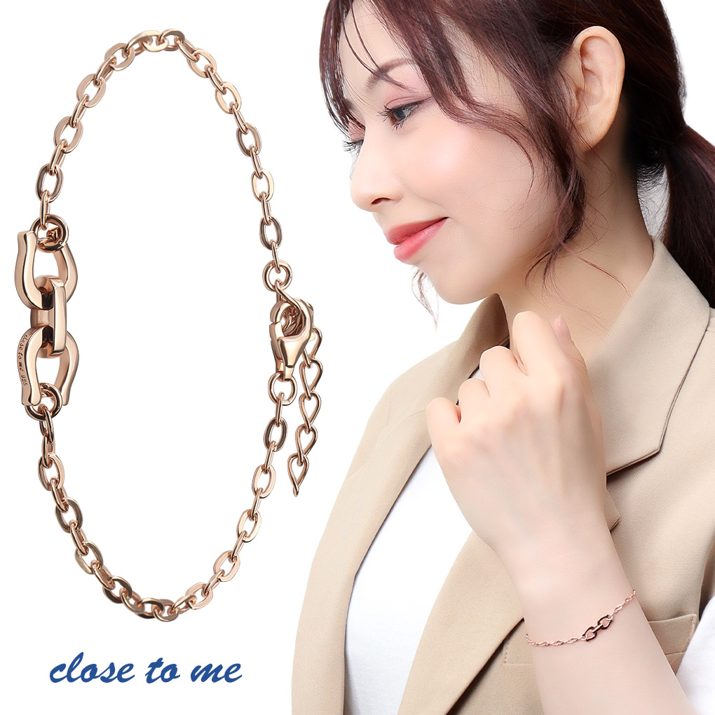Yahoo! Yahoo!ショッピング(ヤフー ショッピング)close to me 馬蹄 ホースシュー ブレスレット ピンクゴールド シルバー 蹄鉄 モチーフ 幸運 ラッキーアイテム シンプル スタイリッシュ チェーン