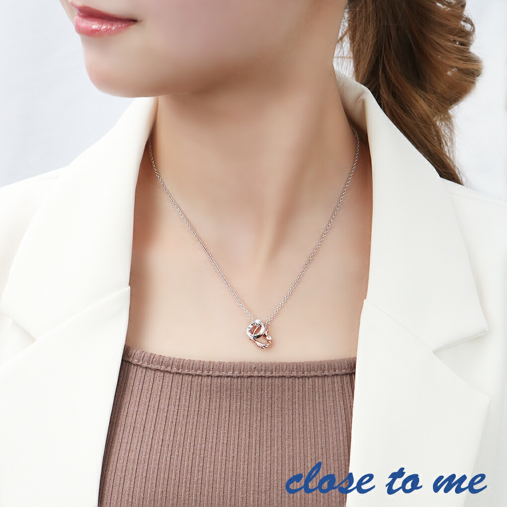 ペアネックレス 刻印無料 ブルー ダイヤモンド リング ハート カップル シルバー 925 close to me ペア ネックレス ペンダント お揃い ブラック 爆買の画像