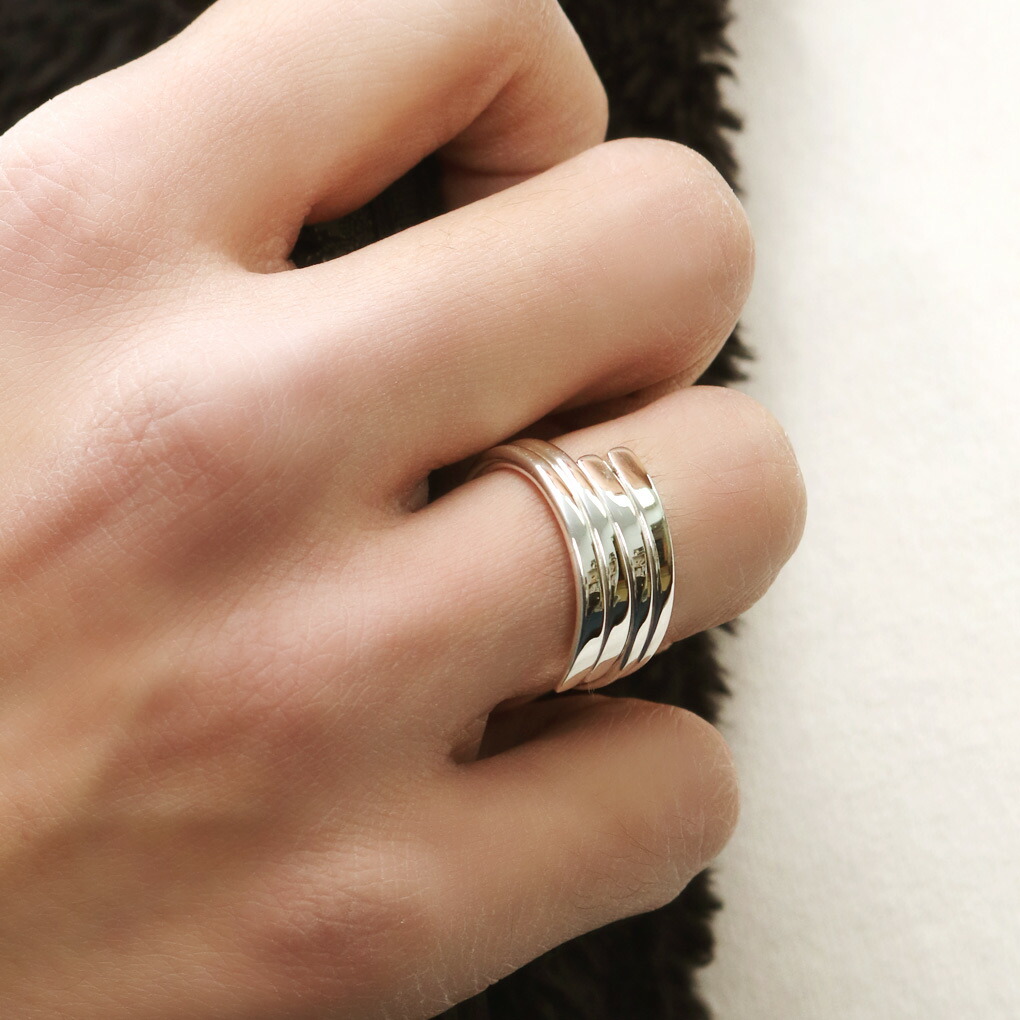 巻きつく リング 指輪 12〜29号 シルバー 925 鏡面 白仕上げ