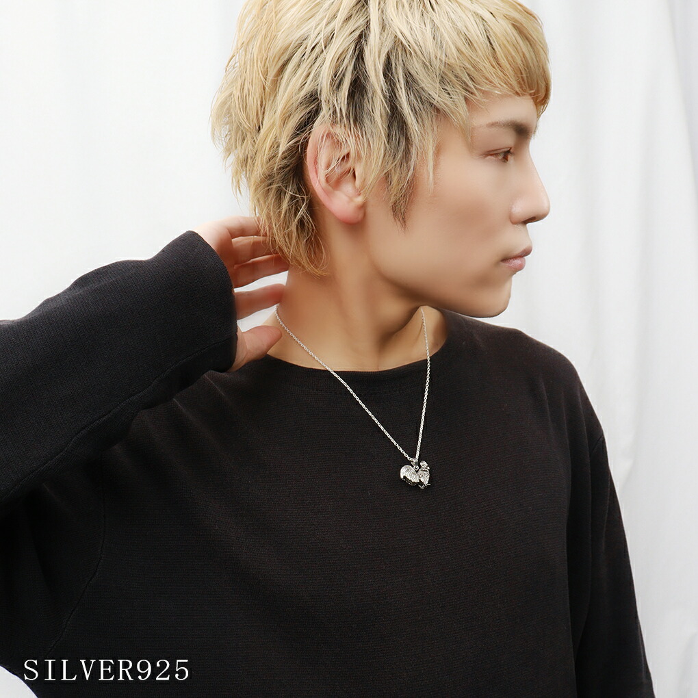 ニワトリ 立体 シルバー ネックレス ペンダント ペンダントトップ 鶏