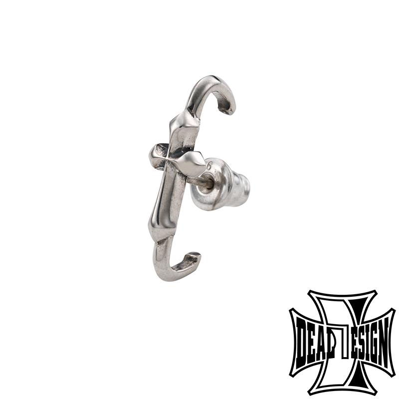 DEAL DESIGN ディールデザイン フラットピアス クロス 片耳 ピアス シルバーピアス シルバー925 メンズ ラット ピアス セント 遊び心 アクセント 爆買