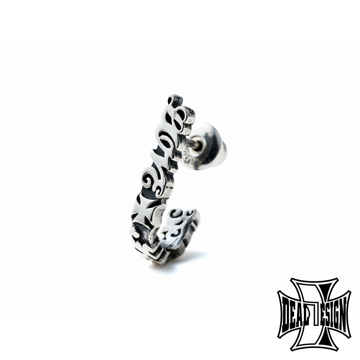 DEAL DESIGN ディールデザイン Jフープ レタード ピアス 1P 片耳用 シルバーピアス 耳飾り シルバー925 シルバーアクセサリー 銀 SV925 爆買