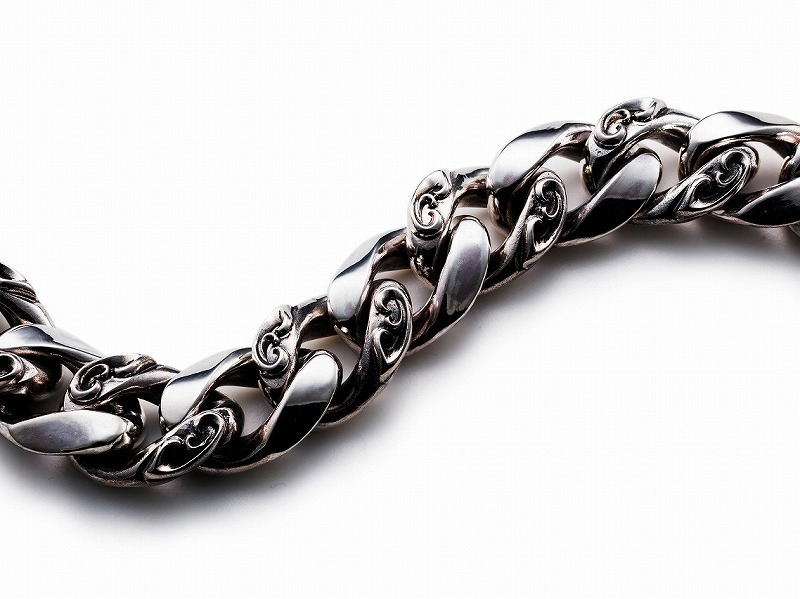 DEAL DESIGN ディールデザイン クラシックフローラルブレス ミックス ブレスレット シルバーブレス シルバー925 メンズ パーツ フローラル フロー 爆買の画像
