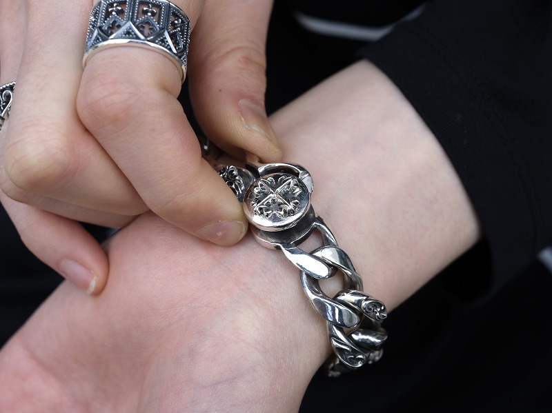 DEAL DESIGN ディールデザイン クラシックフローラルブレス ミックス ブレスレット シルバーブレス シルバー925 メンズ パーツ フローラル フロー 爆買の画像