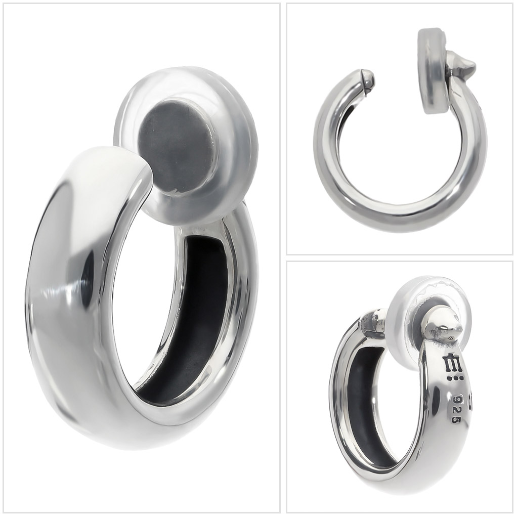 Dr MONROE ドクターモンロー 甲丸 フープ イヤリング シルバー リング