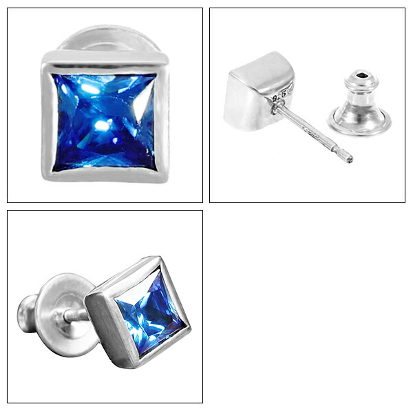 Dr MONROE（ドクターモンロー） スクエア ストーン ピアス 1P 片耳用