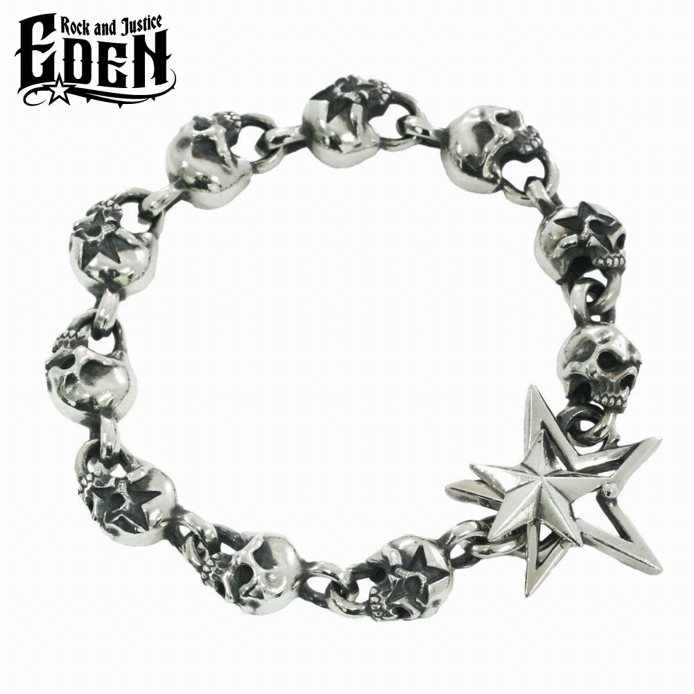 Rock and Justice EDEN �G�f�� �N���b�V���X�^�[�X�J���u���X���b�g �r�� �V���o�[925 �u�����h �V���o�[�A�N�Z�T���[ Clash Star Skull Bracelet ����