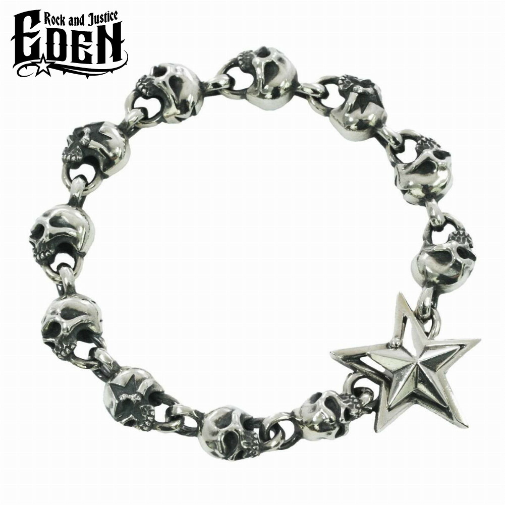 Rock and Justice EDEN �G�f�� �N���b�V���X�^�[�X�J���u���X���b�g L �r�� �V���o�[925 �u�����h �V���o�[�A�N�Z�T���[ Clash Star Skull Bracelet L ����