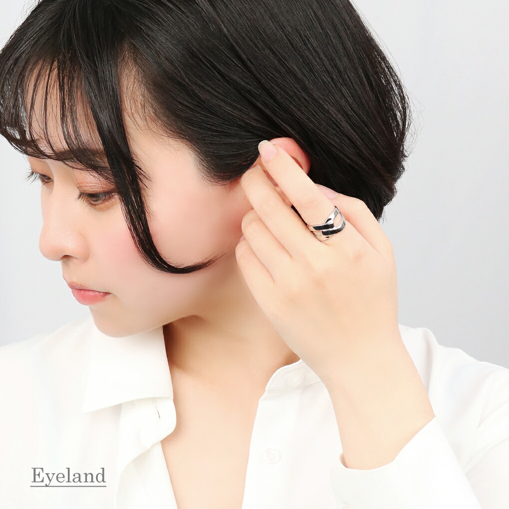 クロス リボン リング 指輪 11〜15号 シルバー 925 フリーサイズ かっこいい さりげない 大人 シンプル 鏡面 幅広 シルバーリング メンズ レディース 爆買の画像